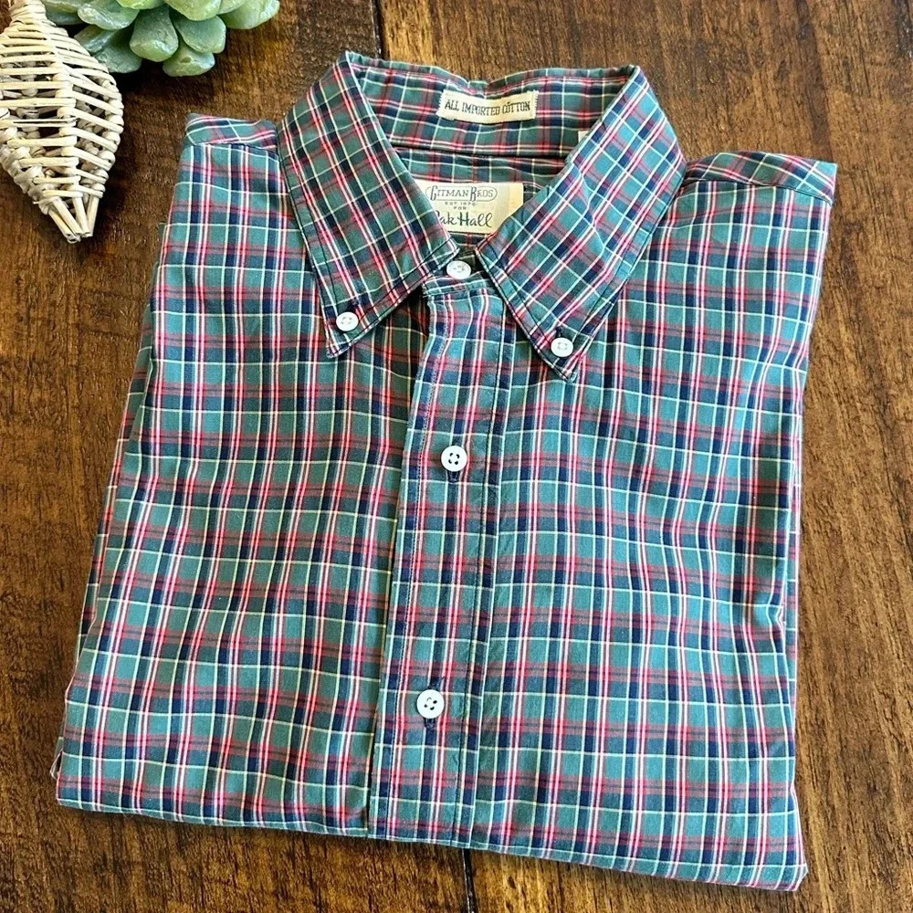 Gitman Bros. | Exclusively for Oak Hall, Red Green Blue Plaid Button Down Shirt